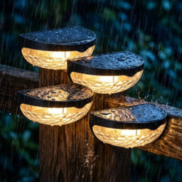 4 Pack Solar Fence Lights Outdoor Warm White Led Waterproof Wall Lights For Garden, Fence, Patio, Deck, Pathway & Steps - thumbnail 2
