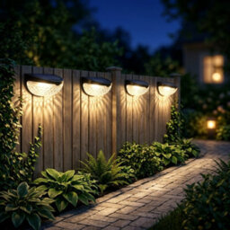 4 Pack Solar Fence Lights Outdoor Warm White Led Waterproof Wall Lights For Garden, Fence, Patio, Deck, Pathway & Steps - thumbnail 3