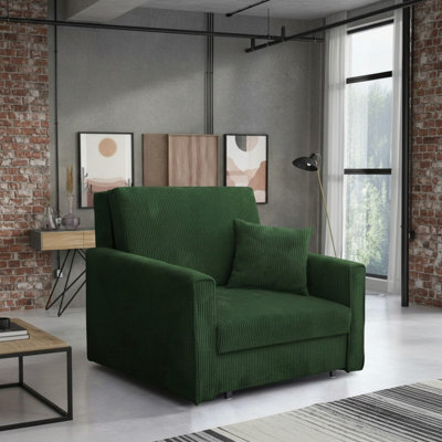 Viva Bis I Premium Sofa Bed Armchair With Storage For Lounge Chipboard Polyurethane Foam 103X85X98Cm Green - image 1