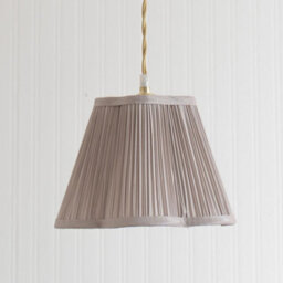 Valuelights Loralei Light Grey Small Pleated Faux Silk Scalloped Easy Fit Lamp Shade (D)25.5Cm - thumbnail 1