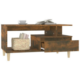 Berkfield Coffee Table Smoked Oak 90X49X45 Cm Engineered Wood - thumbnail 4