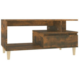 Berkfield Coffee Table Smoked Oak 90X49X45 Cm Engineered Wood - thumbnail 2