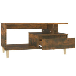 Berkfield Coffee Table Smoked Oak 90X49X45 Cm Engineered Wood - thumbnail 6