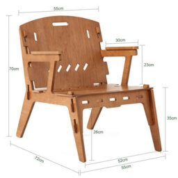 Sobuy Hfst02-Br, Armchair Leisure Relax Chair Living Room Chair In Mortise And Tenon Structure,brown,w72Xd55Xh70.5 - thumbnail 3