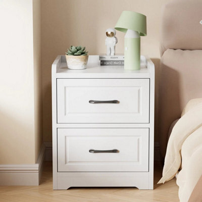 2 Drawer Bedroom Storage Furniture Side Table Bedside Cabinet Nightstand White - image 1