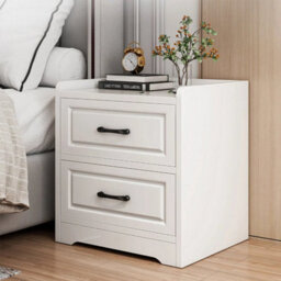 2 Drawer Bedroom Storage Furniture Side Table Bedside Cabinet Nightstand White - thumbnail 5
