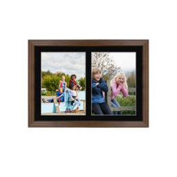 AK Frames 20X14 Walnut Classic Multi Photo Frame With Black Mount - Holds 2 Apertures (2X) A4 Photos