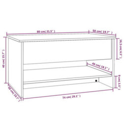 Berkfield Coffee Table Sonoma Oak 80X50X40 Cm Engineered Wood - thumbnail 9
