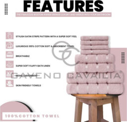Gc Gaveno Cavailia 8 Piece Bostonian Oasis Towel Bale Set Blush Pink Quick Dry And Super Obsorbent Towel - thumbnail 2