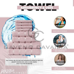 Gc Gaveno Cavailia 8 Piece Bostonian Oasis Towel Bale Set Blush Pink Quick Dry And Super Obsorbent Towel - thumbnail 4