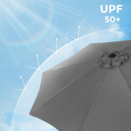 LEDREM 2.7M 3M Parasol Umbrella, Uv50+, Sun Shade, With Tilt And Crank Gardens - thumbnail 3