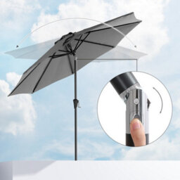 LEDREM 2.7M 3M Parasol Umbrella, Uv50+, Sun Shade, With Tilt And Crank Gardens - thumbnail 5