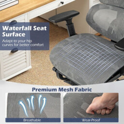 Gainoom Mesh Grey Office Chair Adjustable Swivel Executive Computer Desk Chair - thumbnail 9
