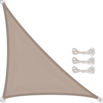 Brown 3X3X3M Triangular Polyester Shade Sail Uv Resistant - image 1