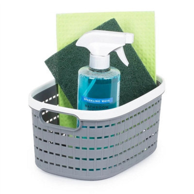 Small Plastic Storage Basket, Kitchen And Bathroom Home Organiser - Set Of 3 - image 1