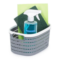 Small Plastic Storage Basket, Kitchen And Bathroom Home Organiser - Set Of 3