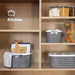Small Plastic Storage Basket, Kitchen And Bathroom Home Organiser - Set Of 3 - thumbnail 5