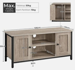 Tv Stand For Tvs Up To 50 Inch, Tv Cabinet Entertainment Center For Living Room - thumbnail 6