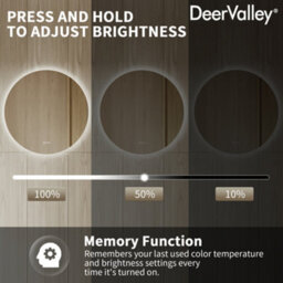Deervalley Hardwired Round Led Bathroom Mirror 800mm,bluetooth Speaker & Anti-Fog,dimmable 3-Colour Lights, Shatterproof Glass - thumbnail 6
