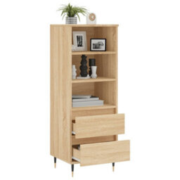 Berkfield Modern Highboard Sonoma Oak 40X36X110 Cm Engineered Wood - thumbnail 4