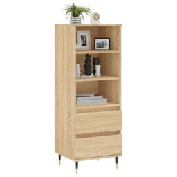 Berkfield Modern Highboard Sonoma Oak 40X36X110 Cm Engineered Wood - thumbnail 3