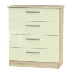 Trent 4 Drawer Chest Of Drawers In Cream & Bardolino Oak (Ready Assembled) - thumbnail 1
