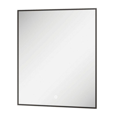 Plum&clay Rio Black Framed Backlit Led Bathroom Mirror With Dual Light (W)50Cm (H)72Cm - image 1