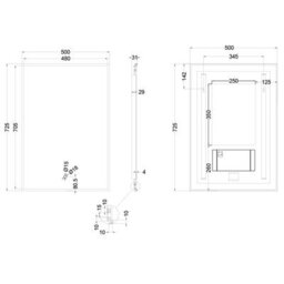 Plum&clay Rio Black Framed Backlit Led Bathroom Mirror With Dual Light (W)50Cm (H)72Cm - thumbnail 3