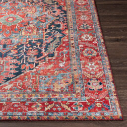 Livabliss Iris-Vintage Blue Red Beige Traditional Boho Living Dining Bedroom Rug 152 X 229 Cm Easy Care, Non Shedding - thumbnail 5