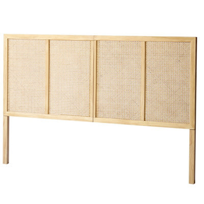 Nordlys Wood And Rattan Headboard Exotic Boho Bedroom - image 1