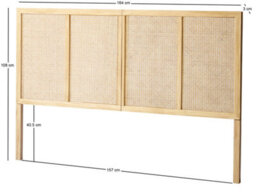 Nordlys Wood And Rattan Headboard Exotic Boho Bedroom - thumbnail 6