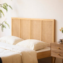 Nordlys Wood And Rattan Headboard Exotic Boho Bedroom - thumbnail 4