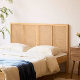 Nordlys Wood And Rattan Headboard Exotic Boho Bedroom - thumbnail 3