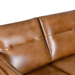 Real Genuine Leather 2 Seater Sofa Brown Tan Small Compact 95Cm High X 136Cm Wide X 86Cm Deep Seat Height 48Cm - thumbnail 5