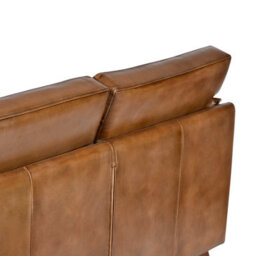 Real Genuine Leather 2 Seater Sofa Brown Tan Small Compact 95Cm High X 136Cm Wide X 86Cm Deep Seat Height 48Cm - thumbnail 7