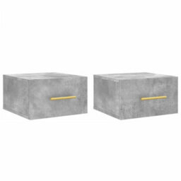 Berkfield Durable Wall-Mounted Bedside Cabinets 2 Pcs Concrete Grey 35X35X20 Cm - thumbnail 1