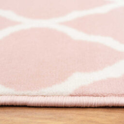Loomed Blush Pink White Classic Trellis Living Room Rug 240X330Cm - thumbnail 5