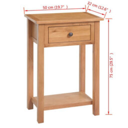 Berkfield Console Table 50X32X75 Cm Solid Oak Wood - thumbnail 6