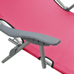 Berkfield Sun Lounger With Canopy Steel Pink - thumbnail 5