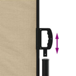 Walplus Retractable Side Awning Garden Sun Shade Canopy Gazebo For Back Door, Porch, Patio Beige 220X600 Cm - thumbnail 6