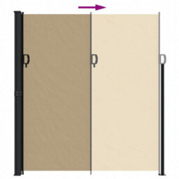 Walplus Retractable Side Awning Garden Sun Shade Canopy Gazebo For Back Door, Porch, Patio Beige 220X600 Cm - thumbnail 5
