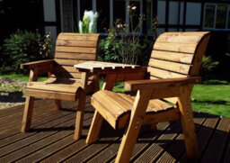 Charles Taylor Wooden Companion Angled Garden 2 Seat Chair & Cover Green Cushion - thumbnail 3