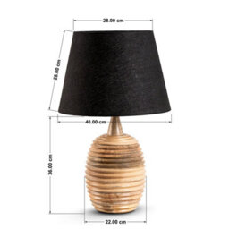 Large Natural Wooden Table Lamp With Fabric Shade For Living Room Or Bedroom 64X40X40Cm - thumbnail 5