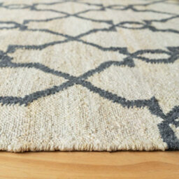 Loomed Modern Cream Trellis Geometric Jute Area Rug 80X150Cm - thumbnail 4