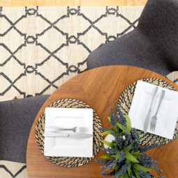 Loomed Modern Cream Trellis Geometric Jute Area Rug 80X150Cm - thumbnail 3
