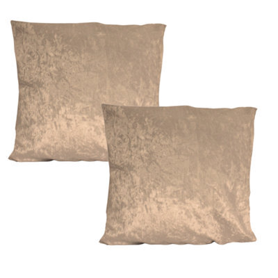 Urban Textures Pack Of 2 Crushed Velvet Cushion Covers 20 X 20 Inches Gold - image 1