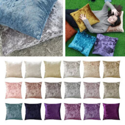 Urban Textures Pack Of 2 Crushed Velvet Cushion Covers 20 X 20 Inches Gold - thumbnail 2