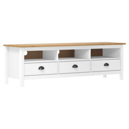 Berkfield Elegant Tv Cabinet Hill Range White 158X40X47 Cm Solid Pine Wood - thumbnail 2