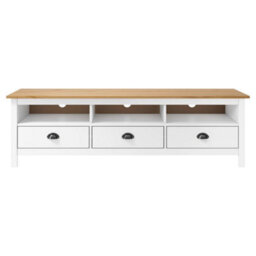 Berkfield Elegant Tv Cabinet Hill Range White 158X40X47 Cm Solid Pine Wood - thumbnail 1
