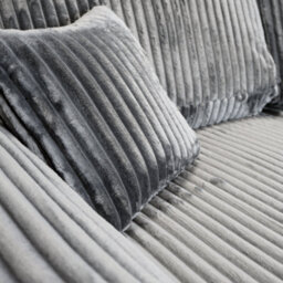 Furnishings For Less UK Vinci Chunky Thick Cord Soft Grey 4 Seater Corner Sofa Left Hand Facing - thumbnail 2
